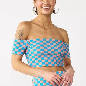 NWT Juniors' SO® Off-The-Shoulder Terry Cloth Top